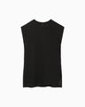 Cotton Jersey Sleeveless Top - black