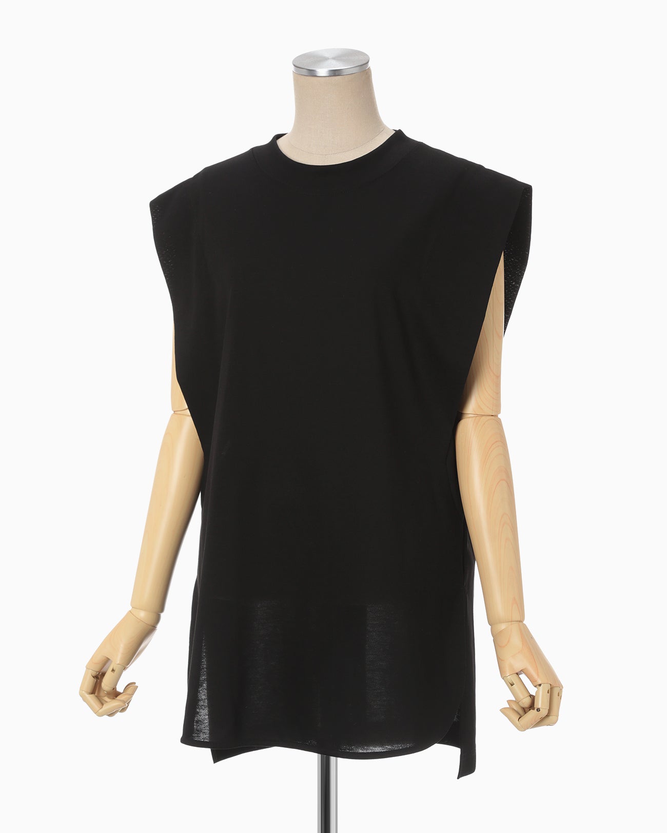 Cotton Jersey Sleeveless Top - black