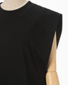 Cotton Jersey Sleeveless Top - black