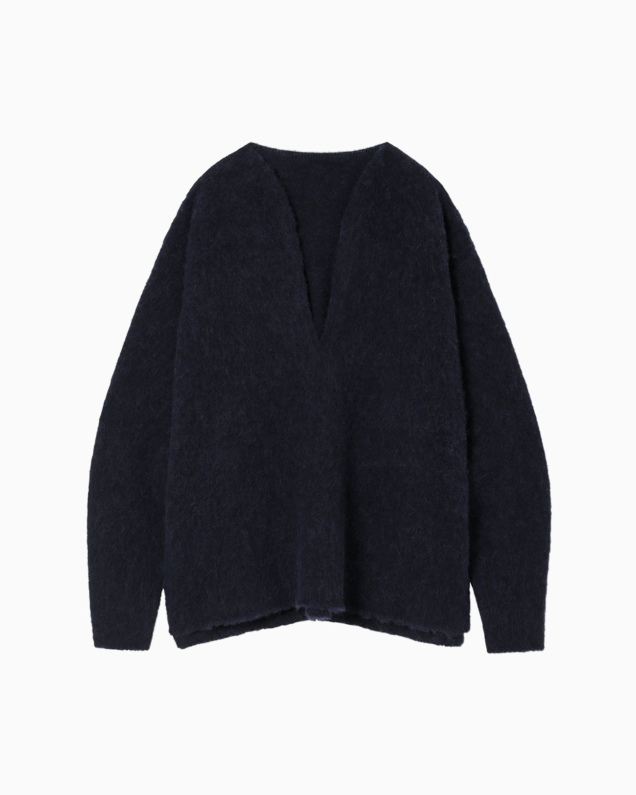 Brused Alpaca Knitted Top - navy