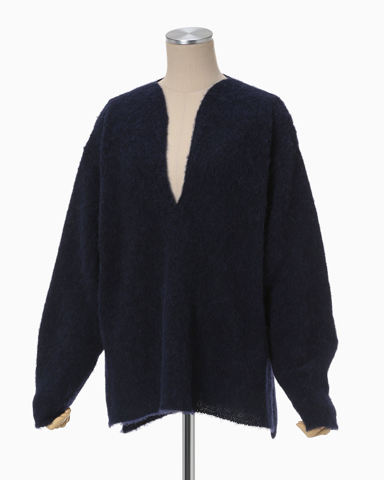 Brused Alpaca Knitted Top - navy