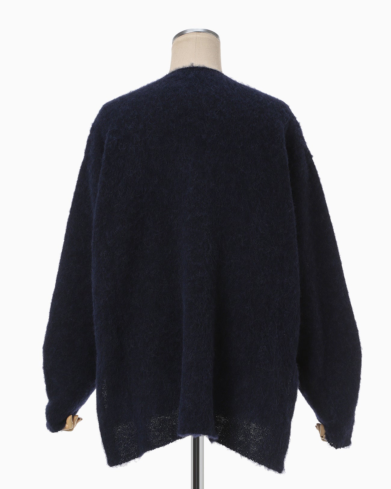 Brused Alpaca Knitted Top - navy