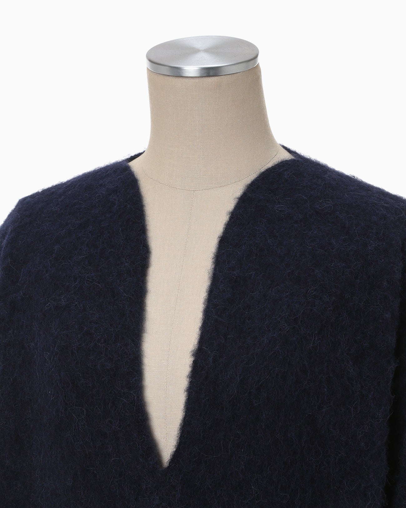 Brused Alpaca Knitted Top - navy