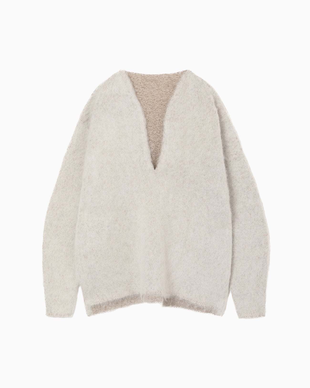 Brused Alpaca Knitted Top - beige