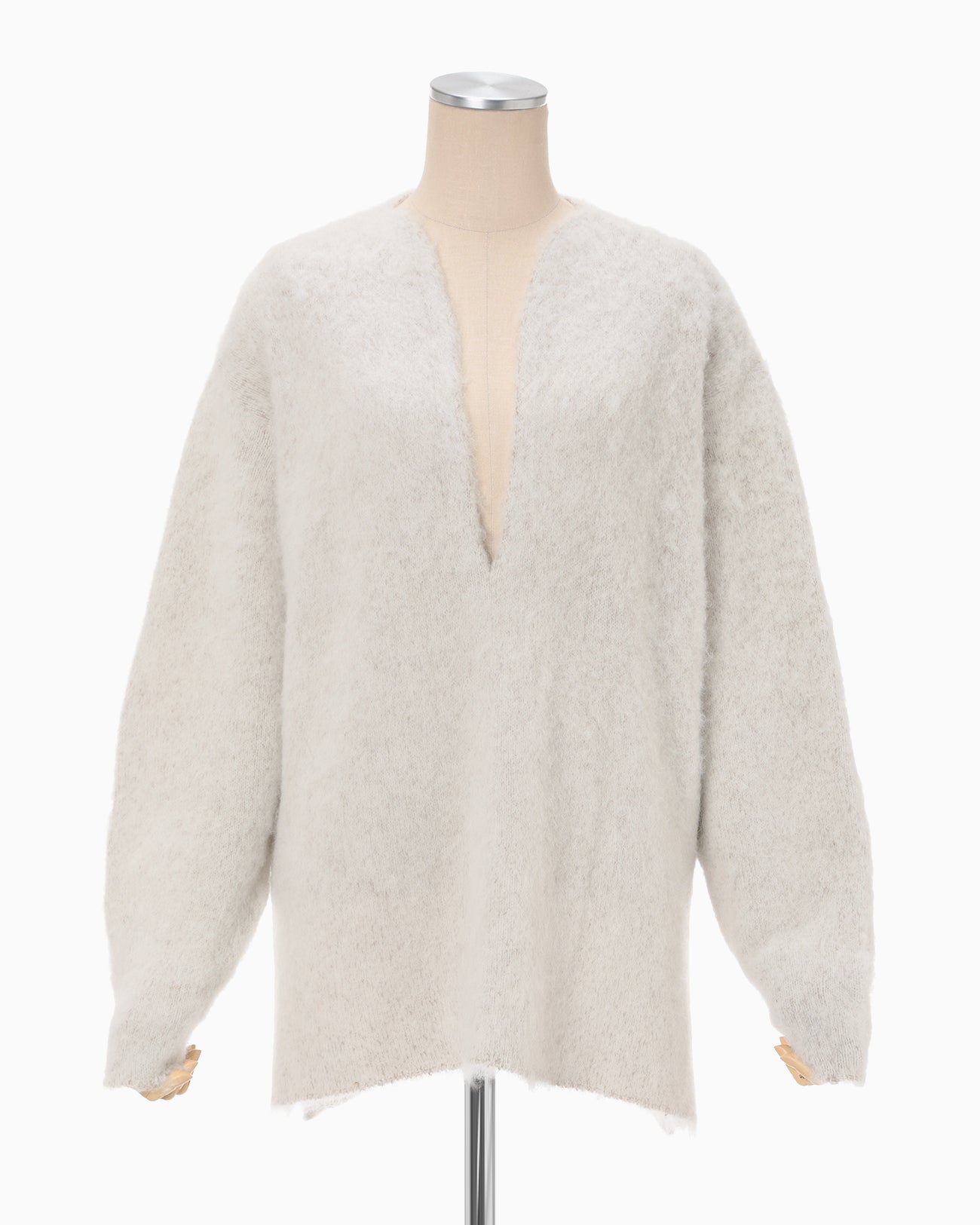 Brused Alpaca Knitted Top - beige