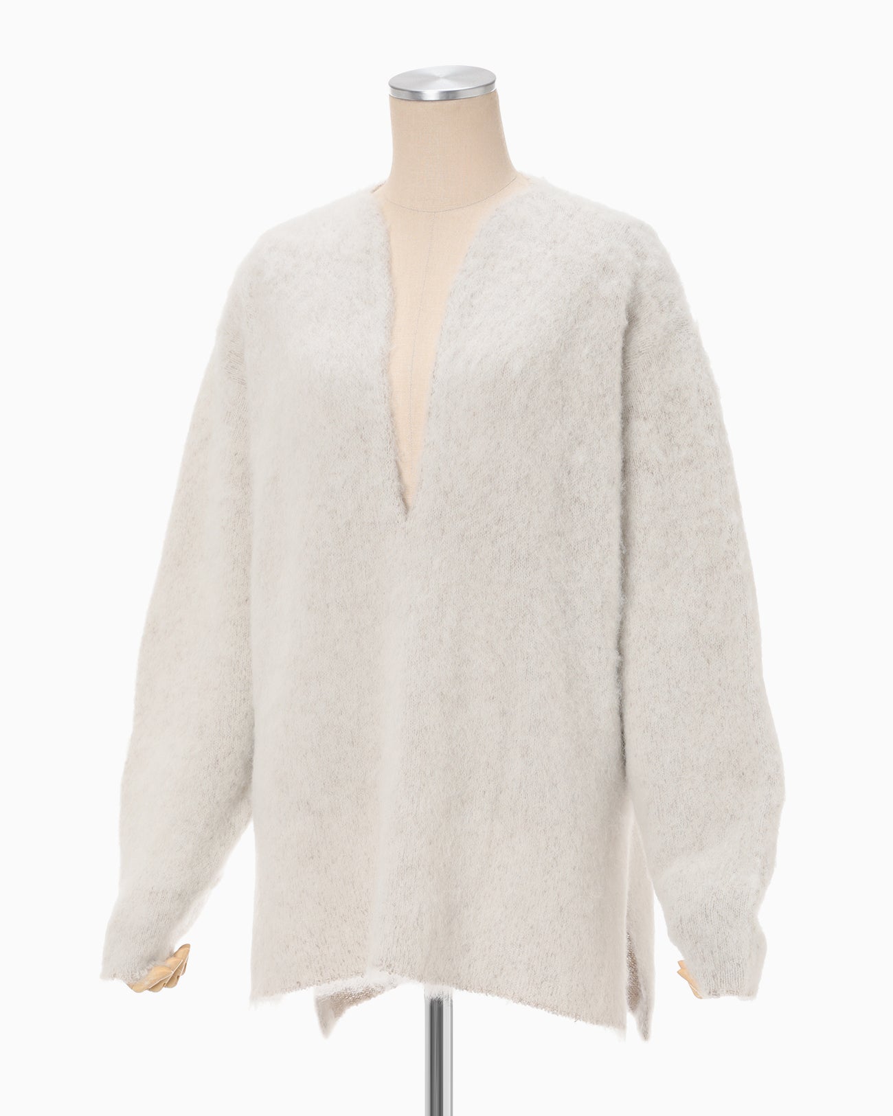 Brused Alpaca Knitted Top - beige