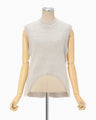 Brused Alpaca Sleeveless Knitted Top - beige