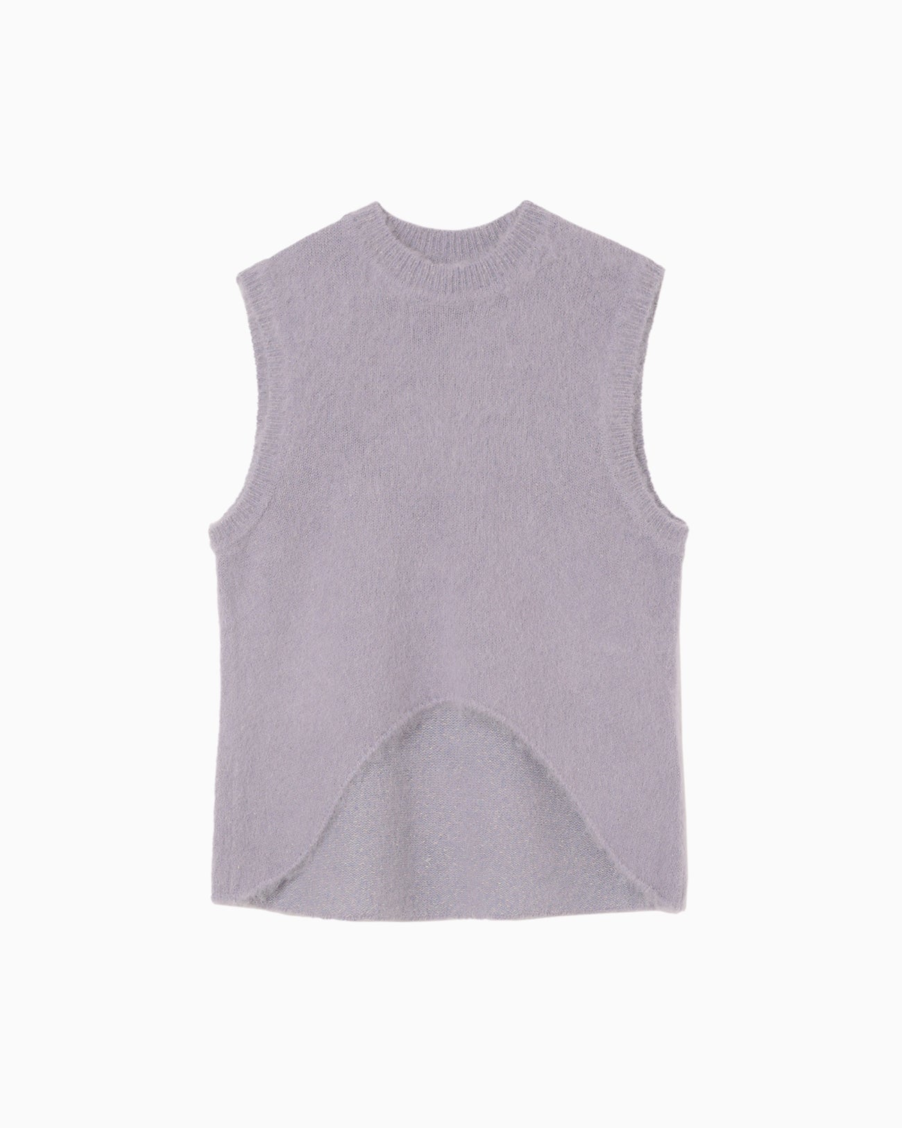 Brused Alpaca Sleeveless Knitted Top - lavender