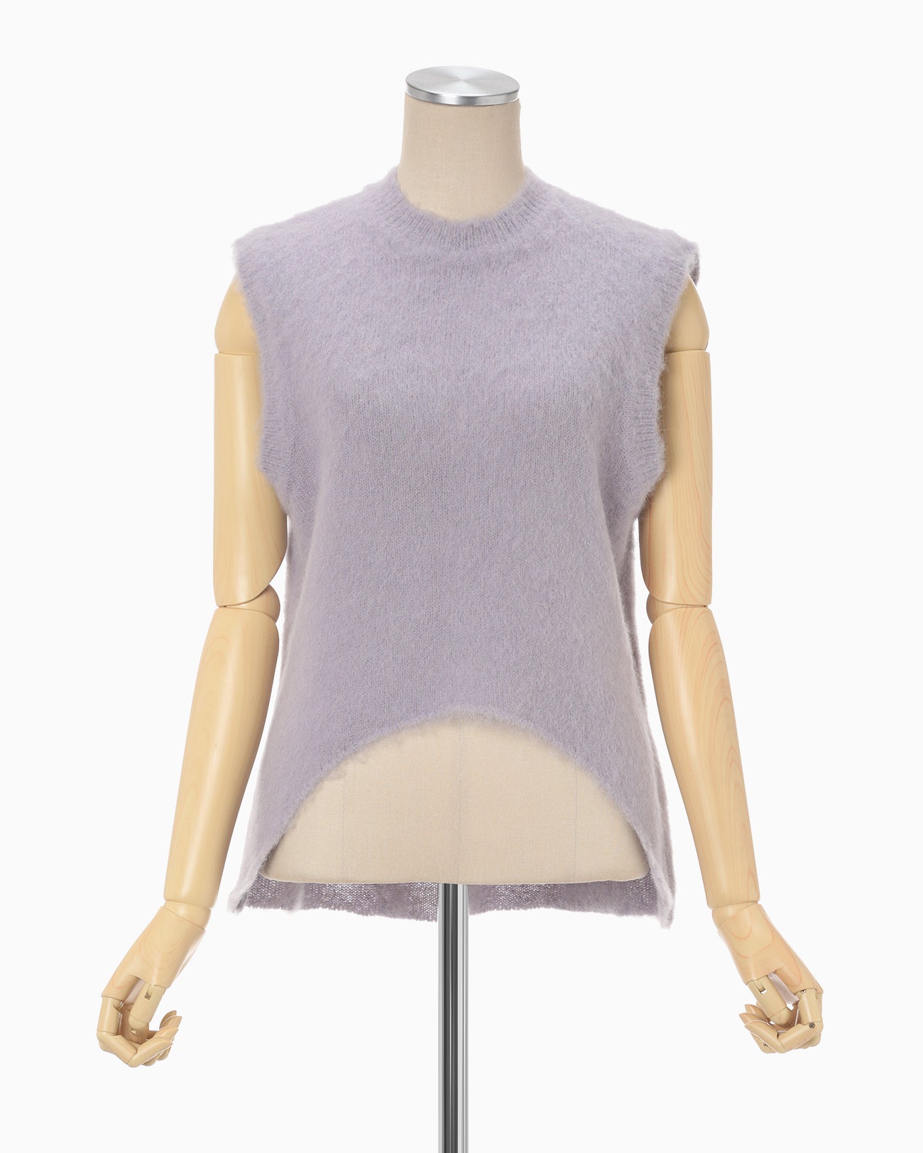 Brused Alpaca Sleeveless Knitted Top - lavender