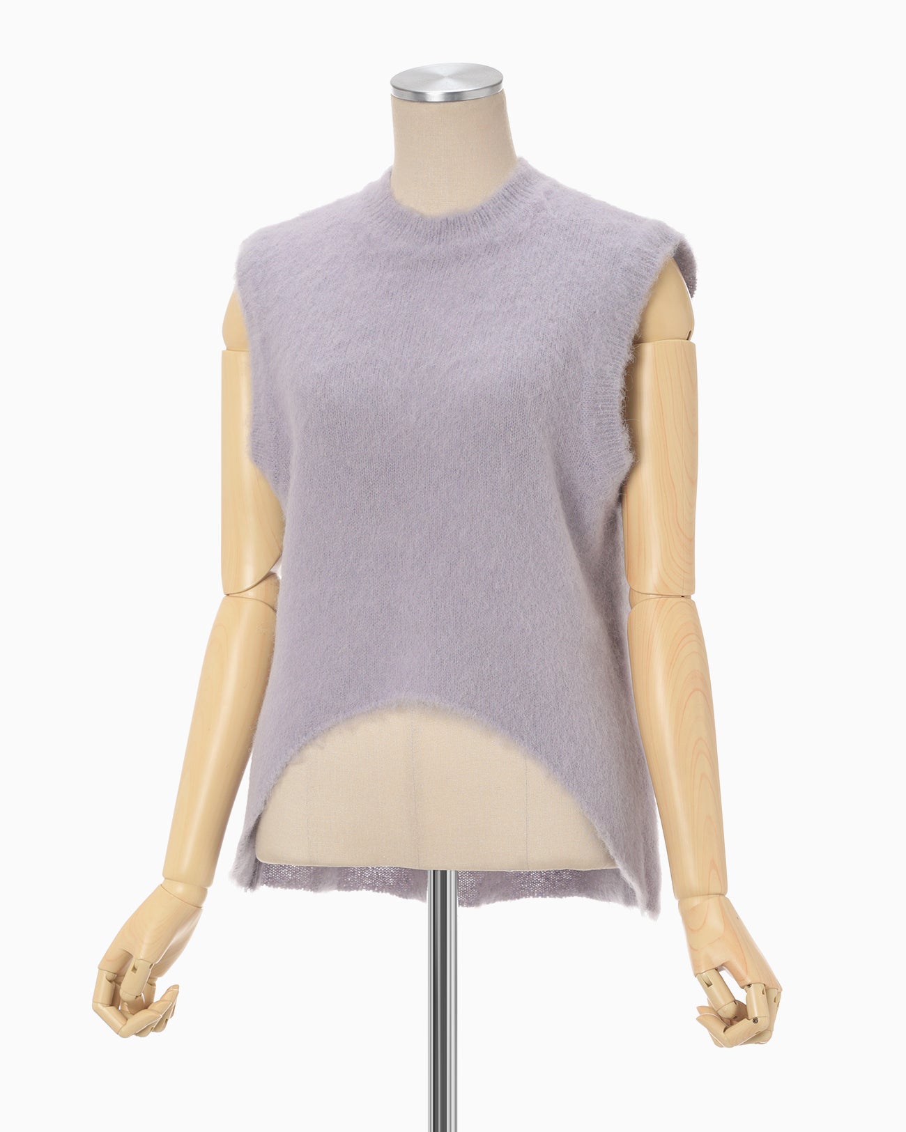 Brused Alpaca Sleeveless Knitted Top - lavender