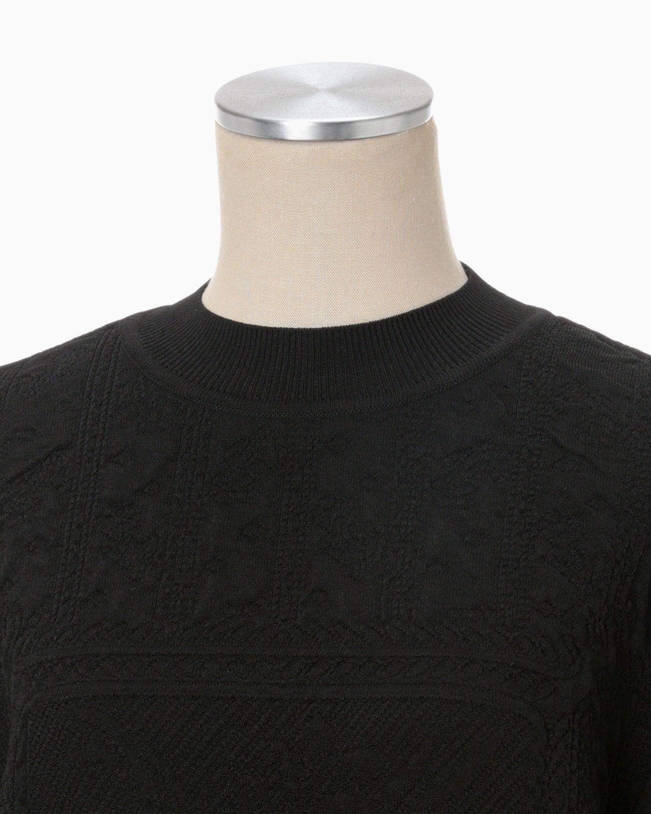 Floral Jacquard Knitted Top - black