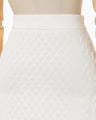 Floral Jacquard Knitted I-Line Skirt - white
