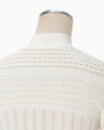 Lace Stripe Knitted Dress - white