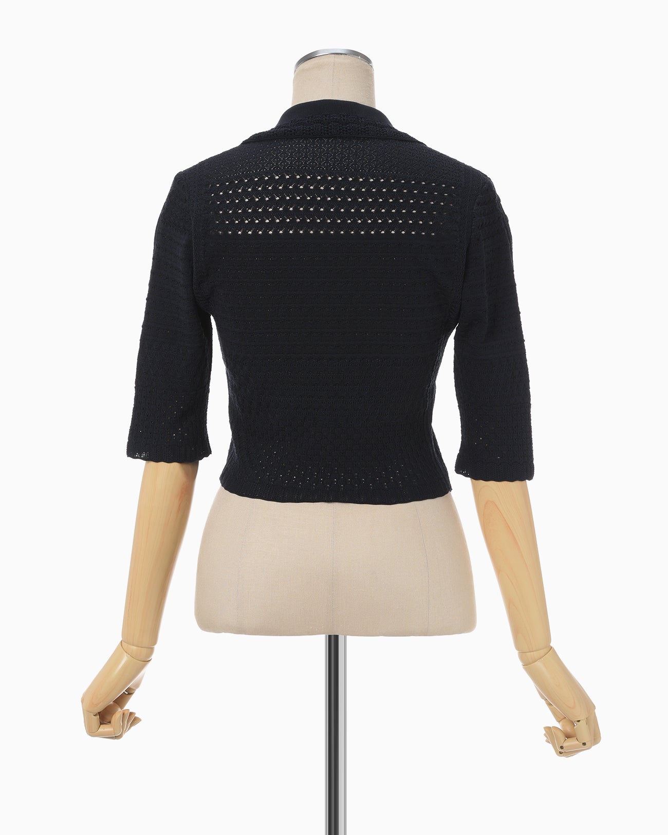 Lace Knitted Top - navy