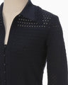 Lace Knitted Top - navy