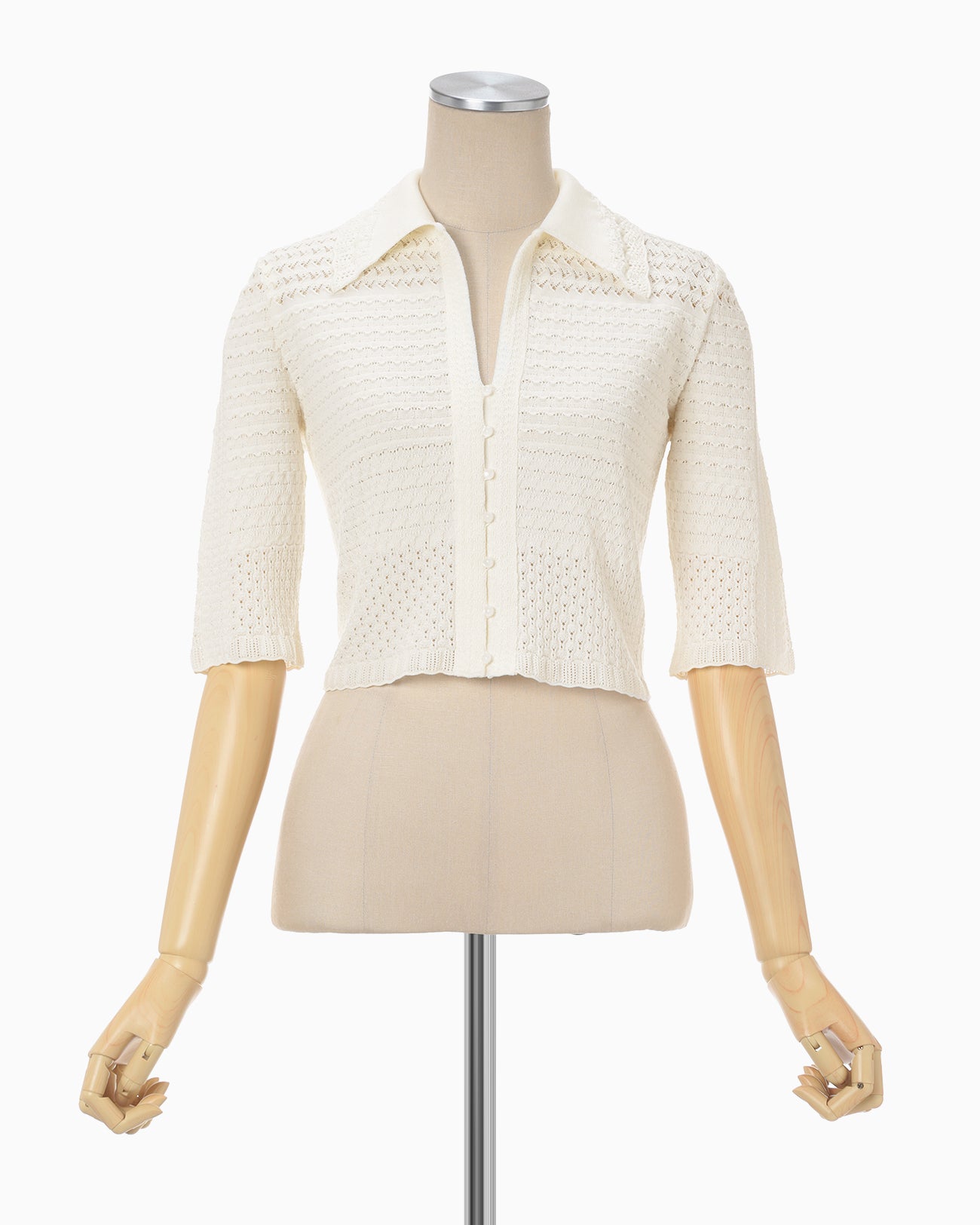 Lace Knitted Top - white