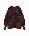 Pile Jacquard Knitted Cardigan - brown