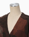 Pile Jacquard Knitted Cardigan - brown