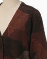 Pile Jacquard Knitted Cardigan - brown