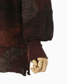 Pile Jacquard Knitted Cardigan - brown