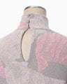 Pile Jacquard Knitted High Neck Top - lavender