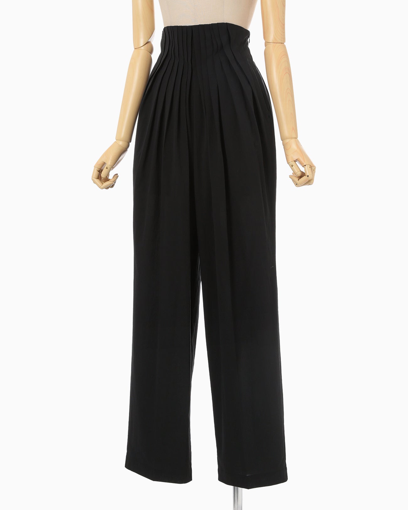 Dry Touch Cotton High Waisted Trousers - black