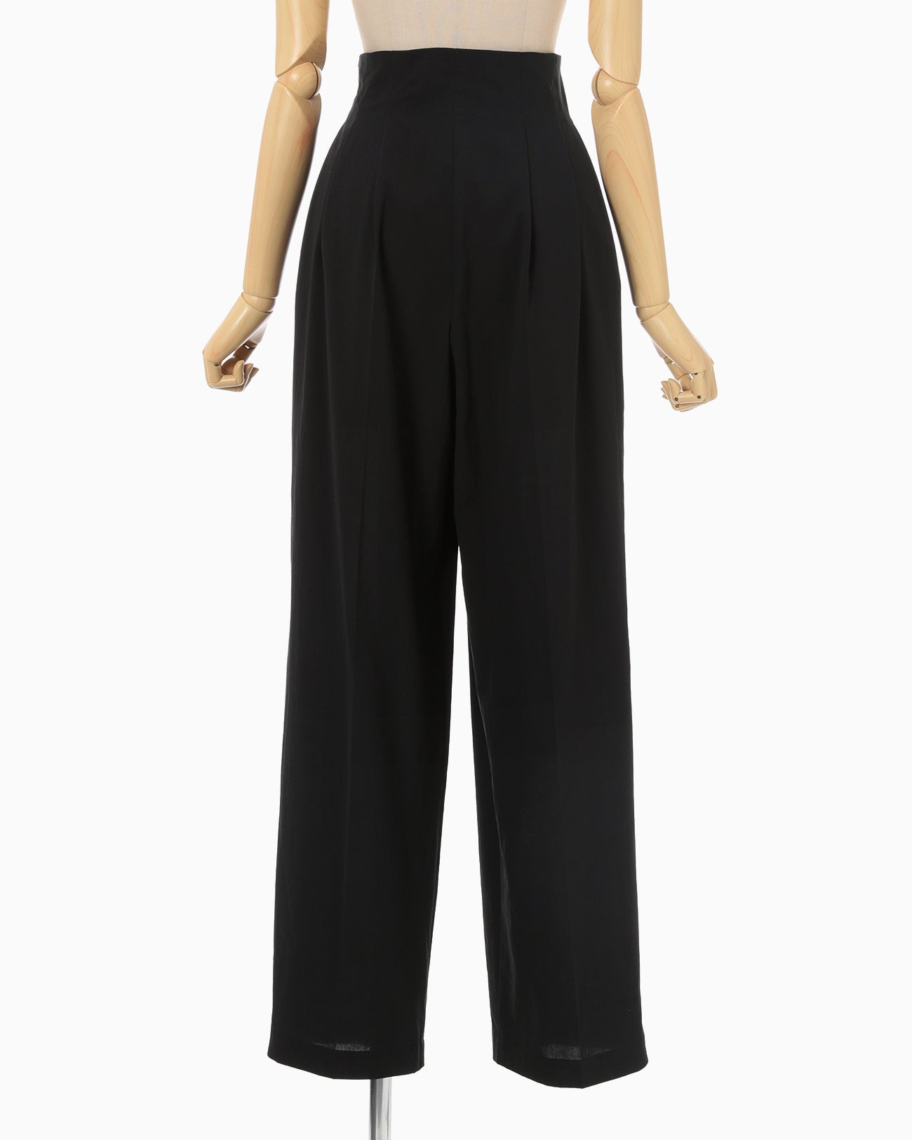 Dry Touch Cotton High Waisted Trousers - black