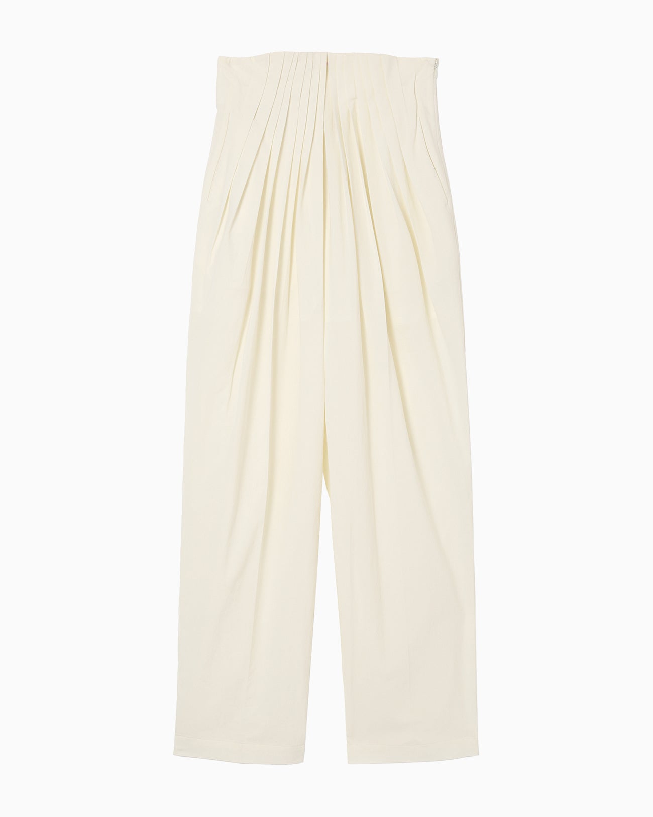 Dry Touch Cotton High Waisted Trousers - ecru