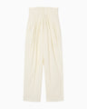 Dry Touch Cotton High Waisted Trousers - ecru