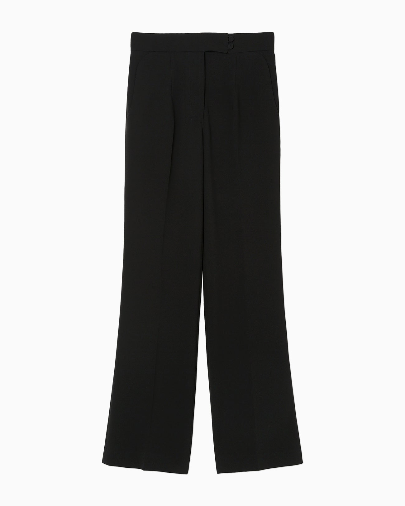High Waisted Center Creased Suit Trousers - black