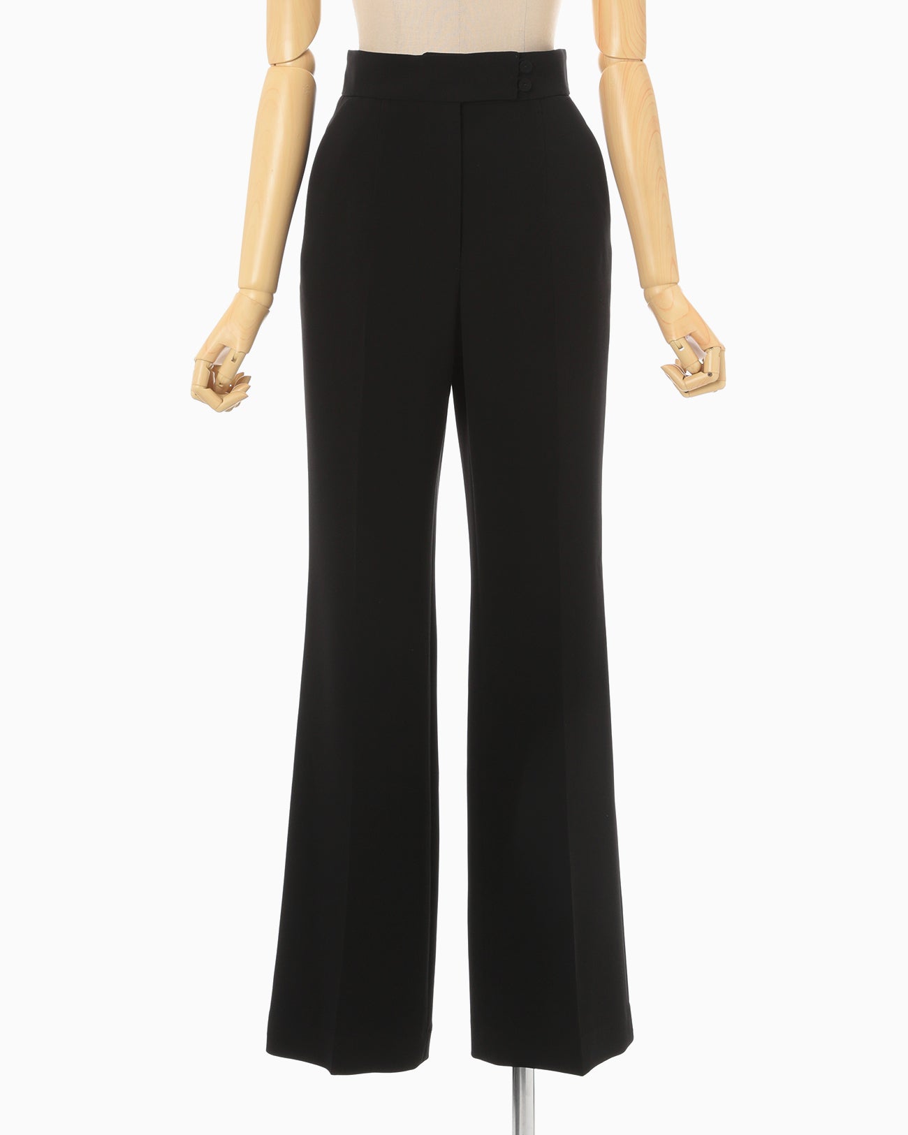 High Waisted Center Creased Suit Trousers - black