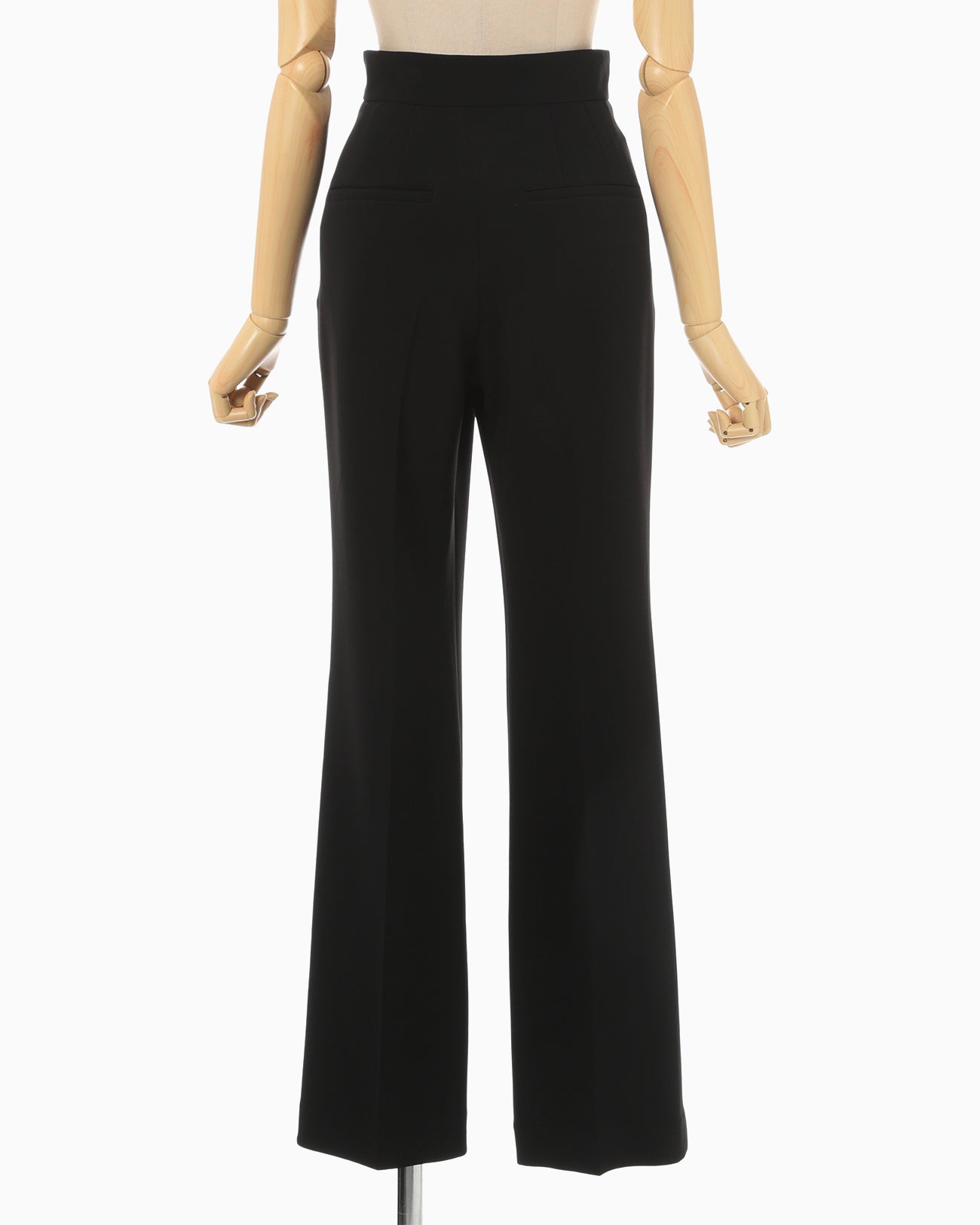 High Waisted Center Creased Suit Trousers - black