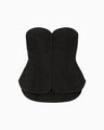 Floral Quilted Silk Bustier - black