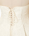 Floral Quilted Silk Bustier - ecru