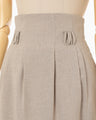 Linen Touch Triacetate Cocoon Skirt - beige