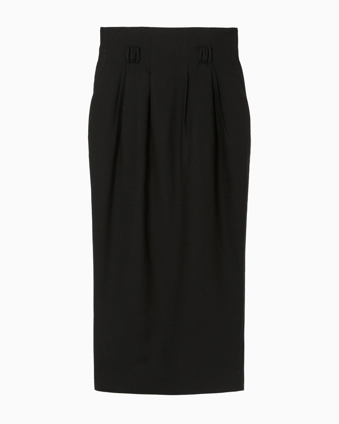 Linen Touch Triacetate Cocoon Skirt - black - Mame Kurogouchi