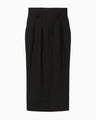 Linen Touch Triacetate Cocoon Skirt - black