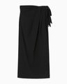 Dry Touch Cotton Wrap Style Skirt - black