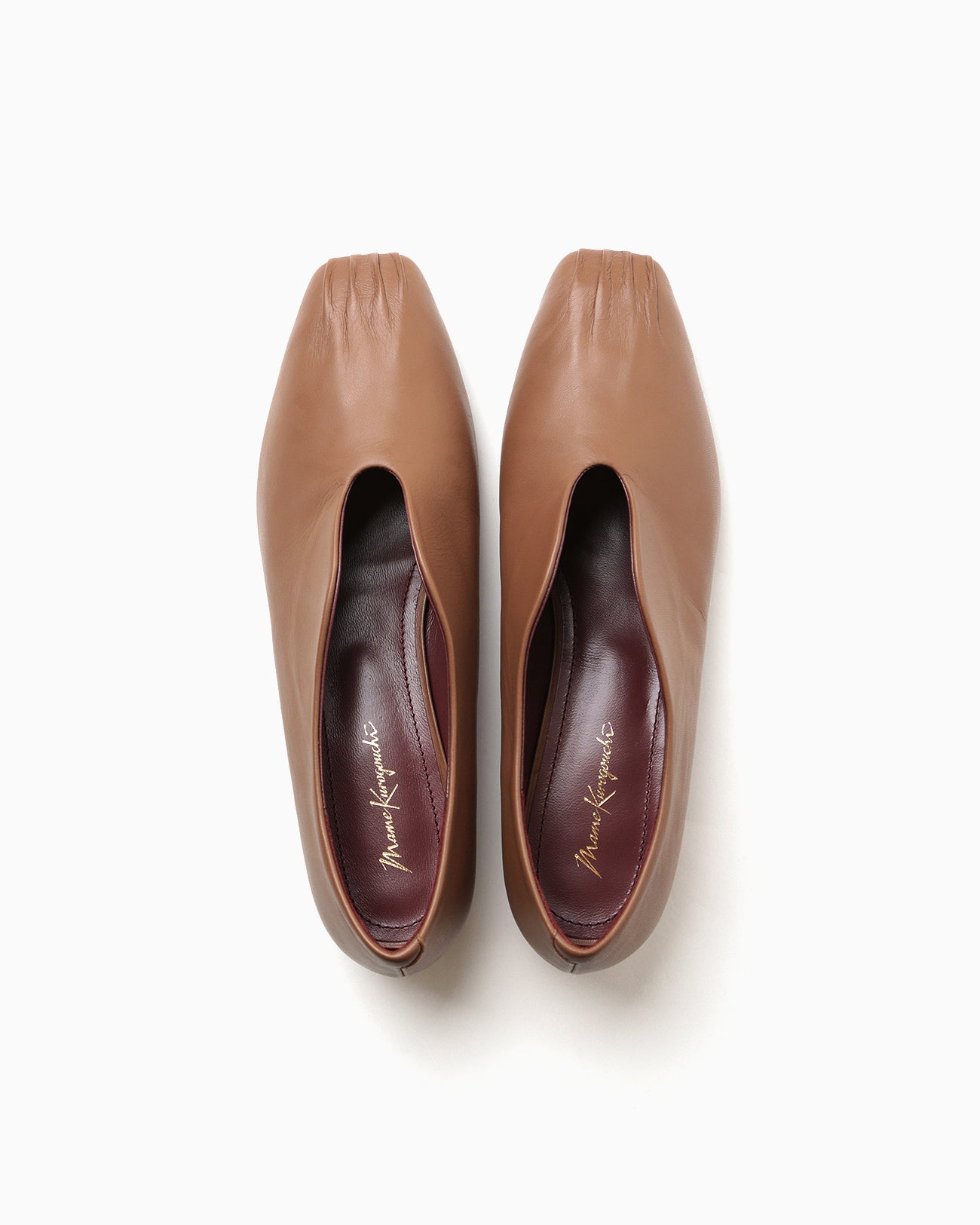 Curved Line Low Heel Slip-on - brown