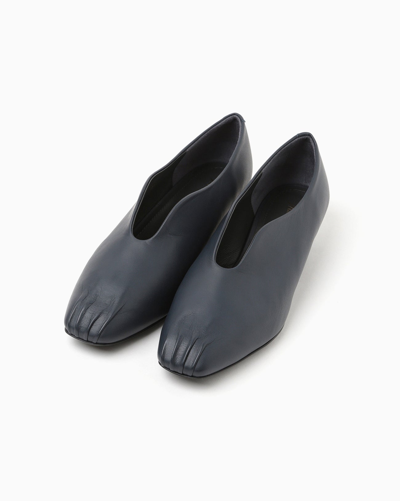 Curved Line Low Heel Slip-on - navy