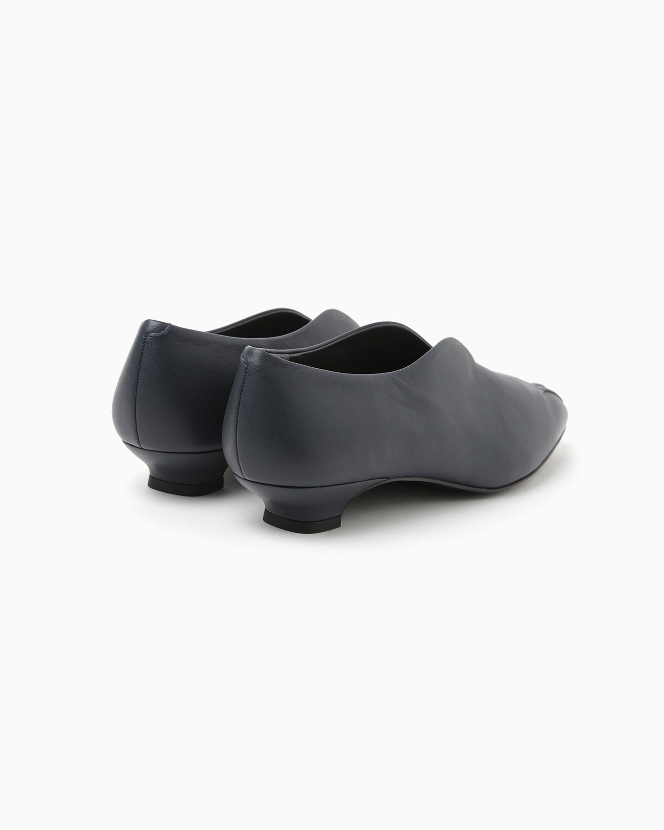 Curved Line Low Heel Slip-on - navy