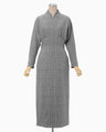 Houndstooth Geometric Plaid Dress - black