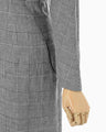 Houndstooth Geometric Plaid Dress - black