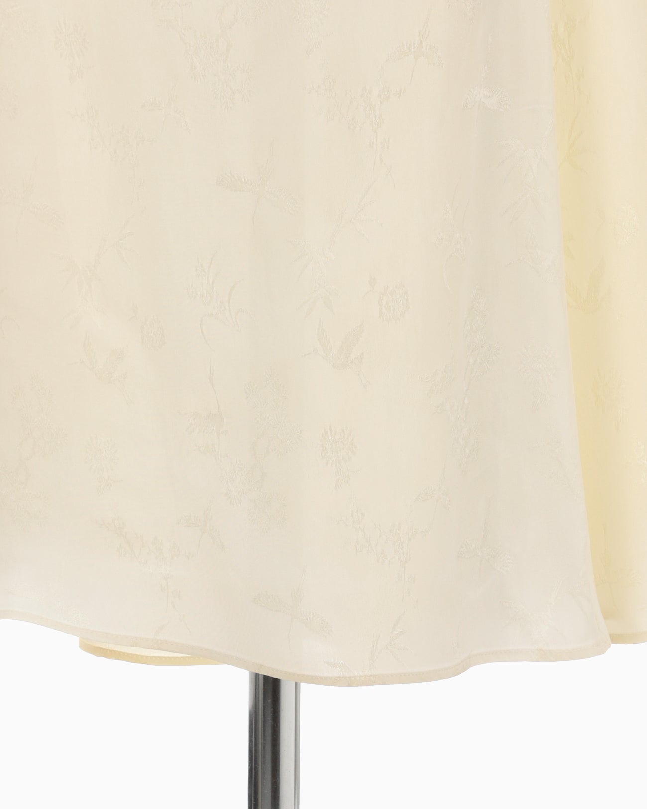 Crane Pattern Jacquard Hand-Dyed Dress - ecru
