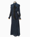 Crane Pattern Jacquard Hand-Dyed Dress - navy