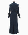 Crane Pattern Jacquard Hand-Dyed Dress - navy