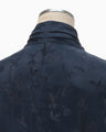 Crane Pattern Jacquard Hand-Dyed Dress - navy