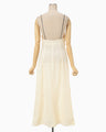 Crane Pattern Jacquard Hand-Dyed Slip Dress - ecru