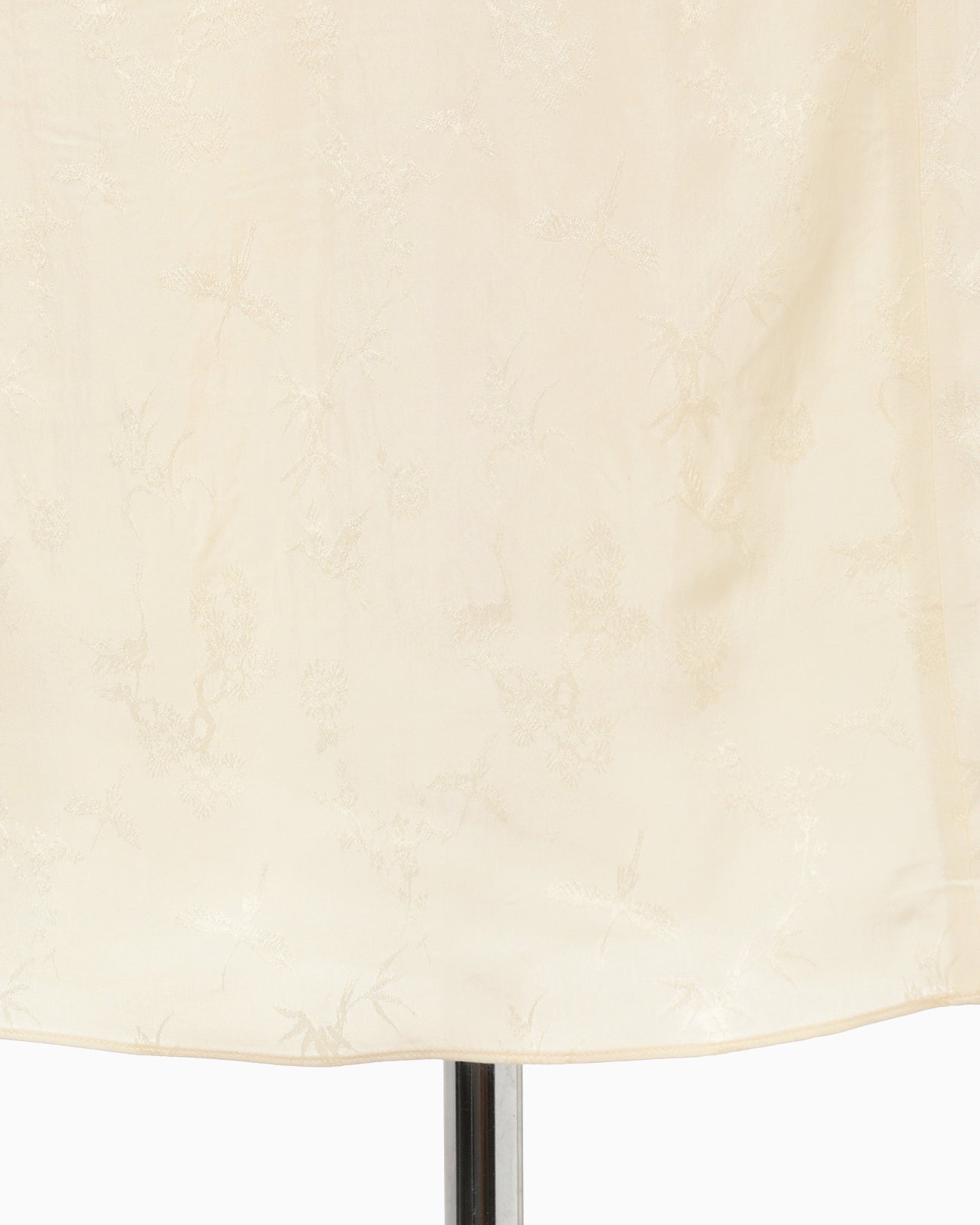 Crane Pattern Jacquard Hand-Dyed Slip Dress - ecru