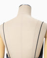 Crane Pattern Jacquard Hand-Dyed Slip Dress - navy
